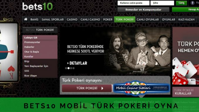 Bets10 mobil Türk pokeri